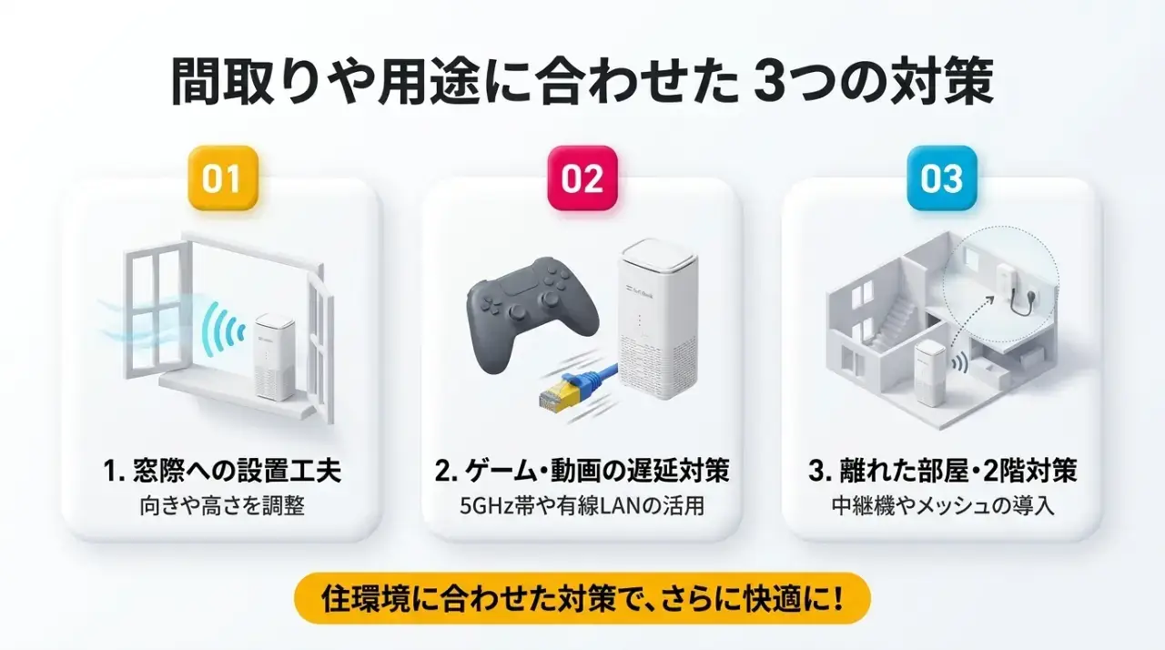 間取りや利用用途に合わせた3つの個別対策