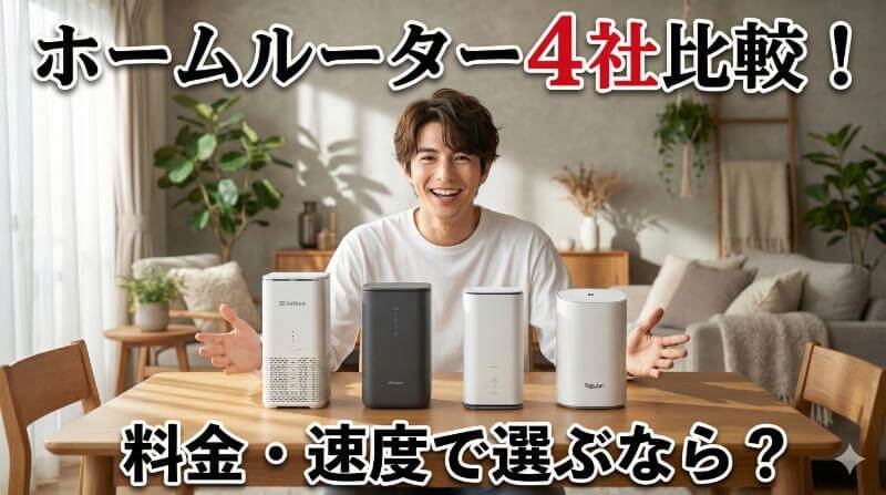 【2026年】ホームルーター4社比較！料金・速度で選ぶなら？