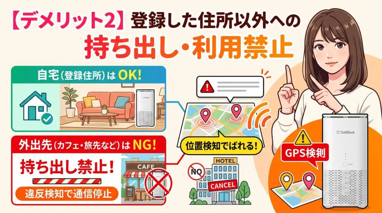 【デメリット2】登録した住所以外への持ち運び・利用が禁止されている
