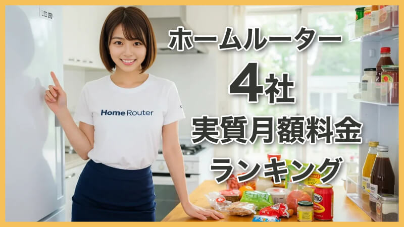 ホームルーター料金比較!主要4社を実質月額で安さ順に解説