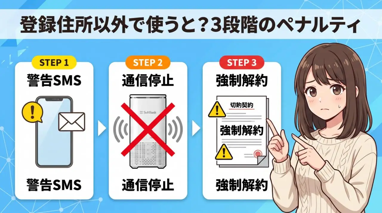登録住所以外で使うとどうなる?3段階のペナルティとリスク