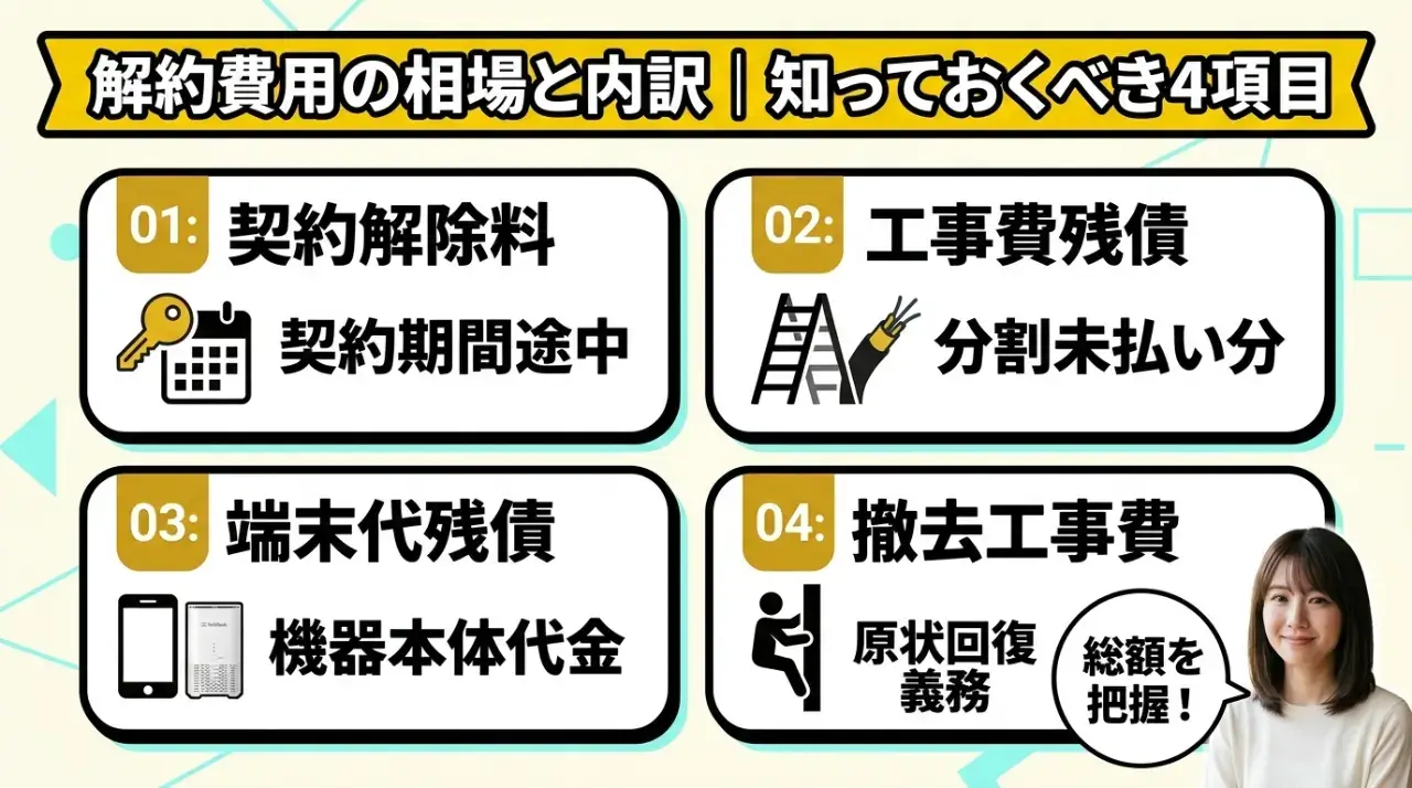 解約費用の相場と内訳｜知っておくべき4つの請求項目
