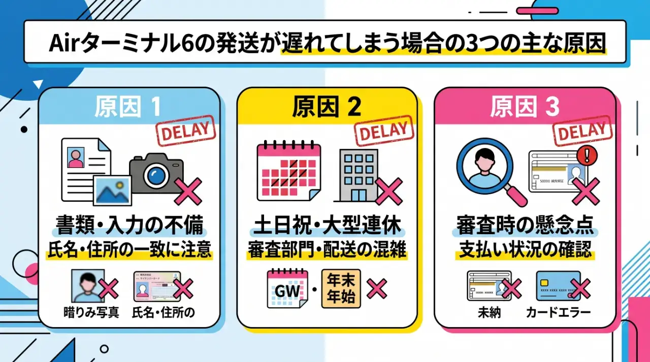 Airターミナル6の発送が遅れてしまう場合の3つの主な原因