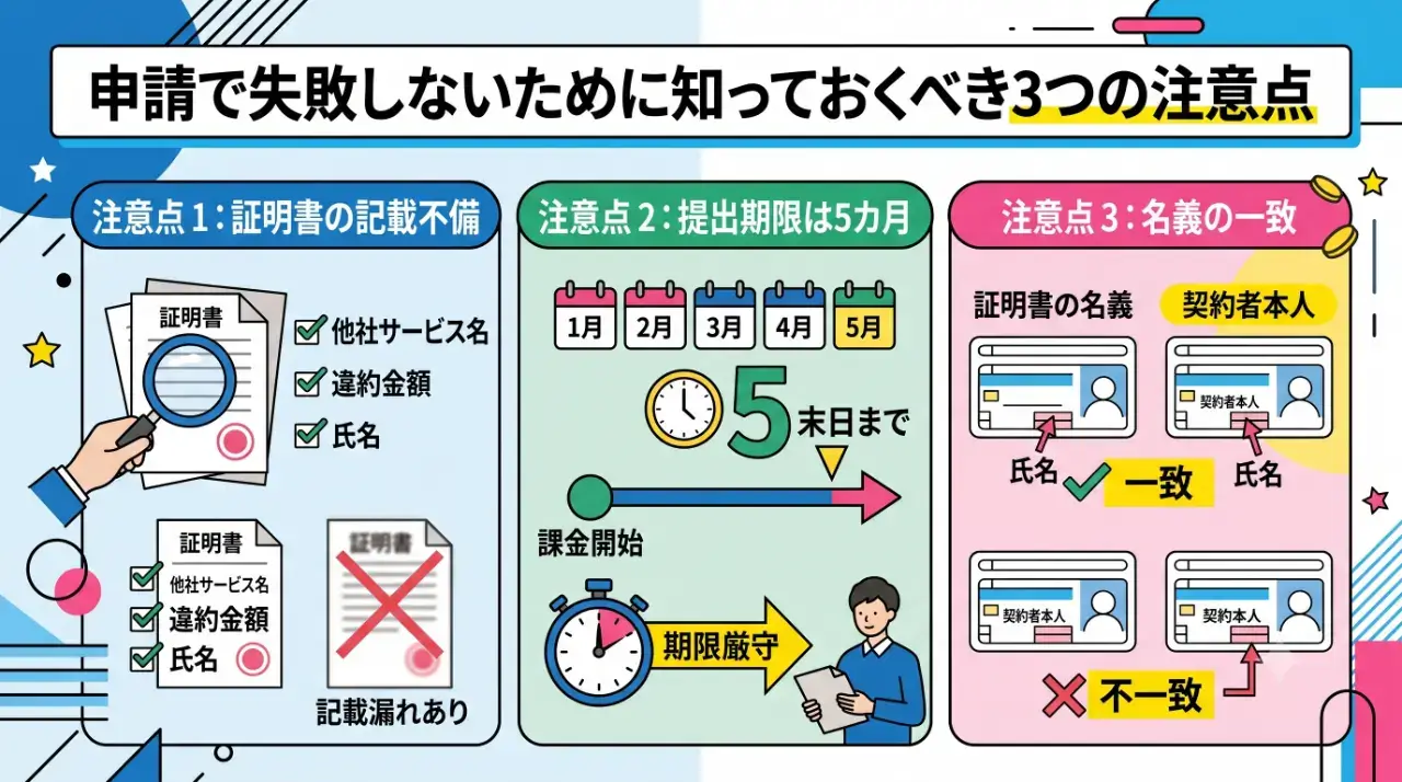 申請で失敗しないために知っておくべき3つの注意点