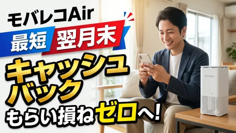 モバレコAirのキャッシュバックはいつ？受け取り時期と方法を解説 