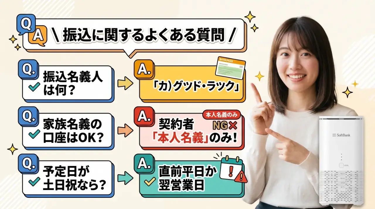 モバレコAirのキャッシュバック振込に関するよくある質問