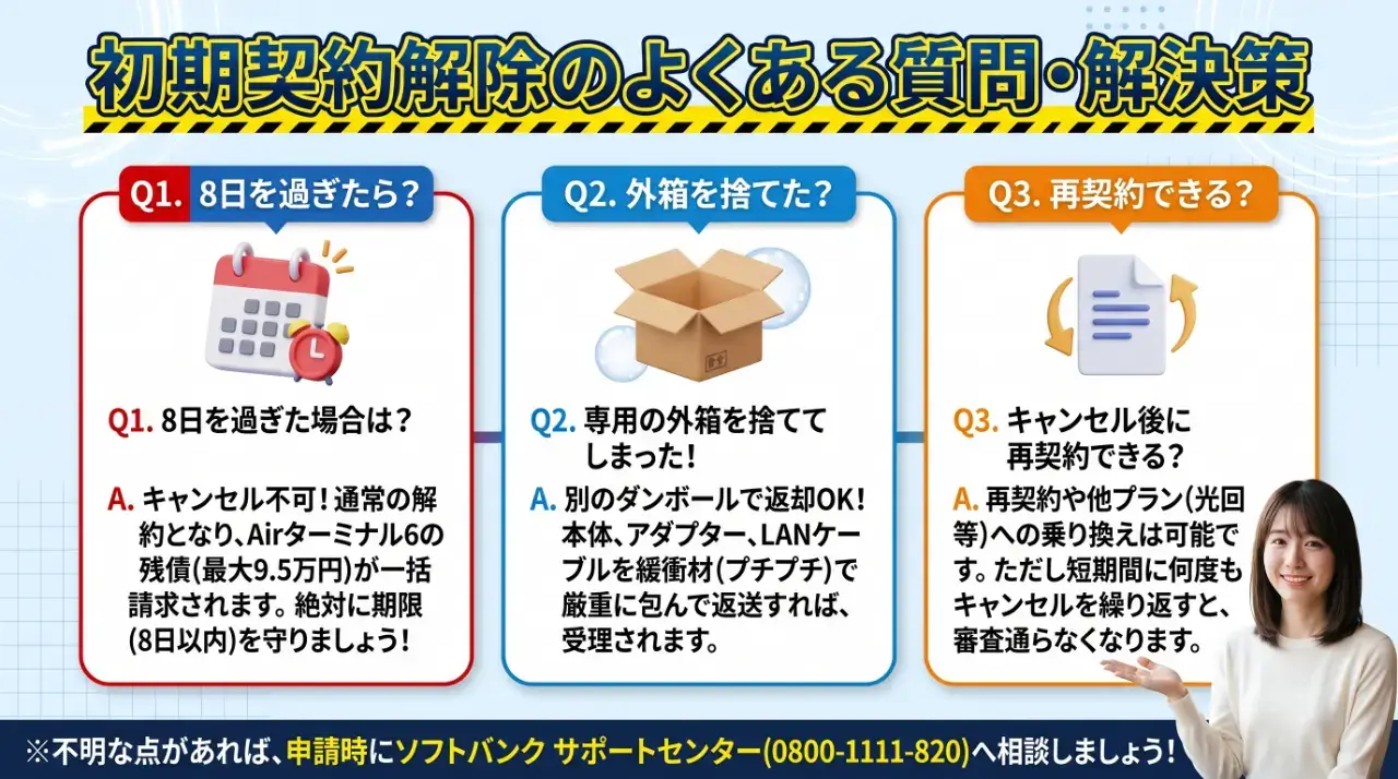 モバレコAirの初期契約解除に関するよくある質問