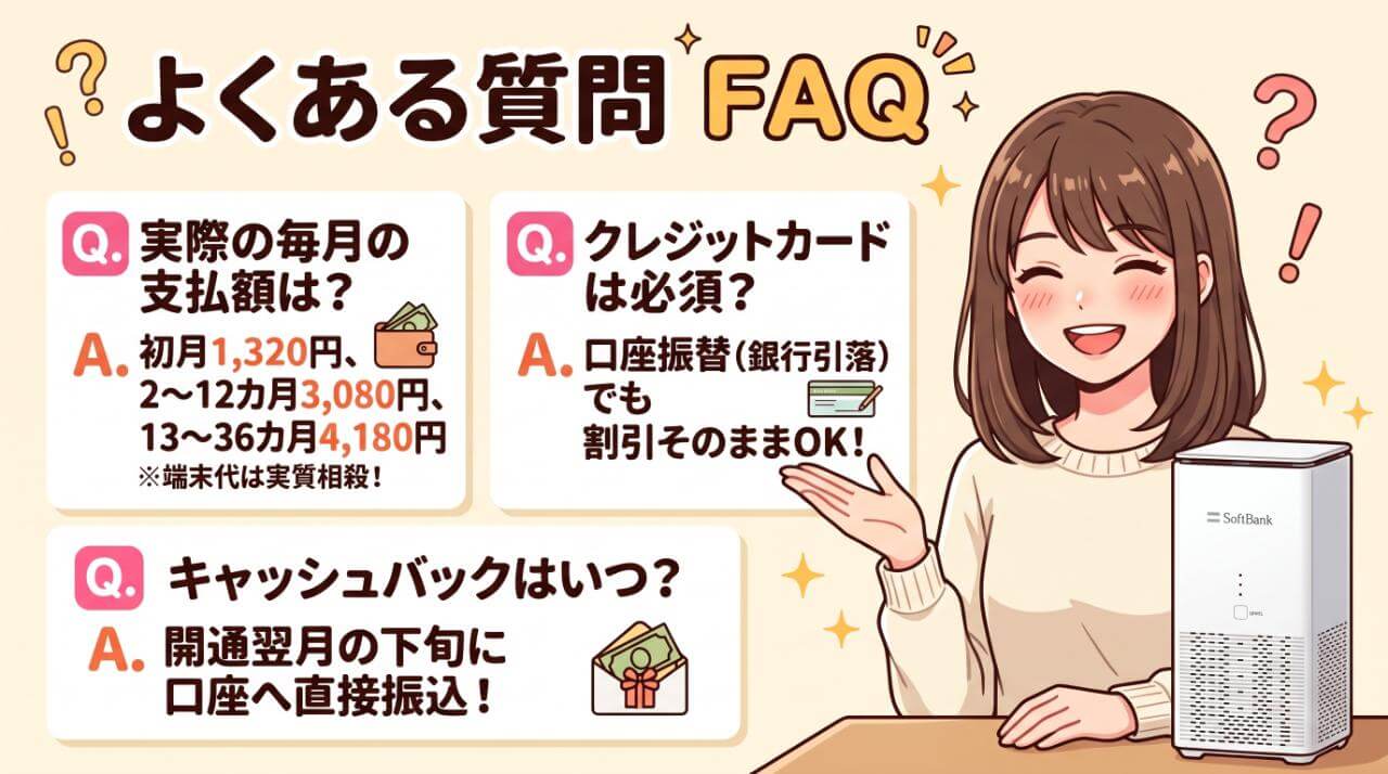 モバレコAirの実質月額に関するよくある質問(FAQ)