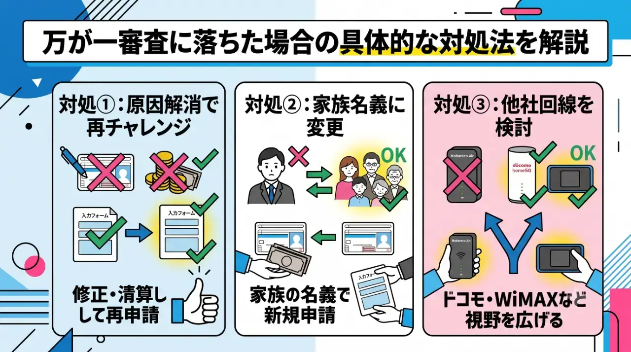 万が一審査に落ちた場合の具体的な対処法を解説