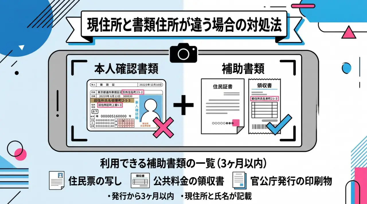 現住所と書類記載の住所が違う場合の対処法