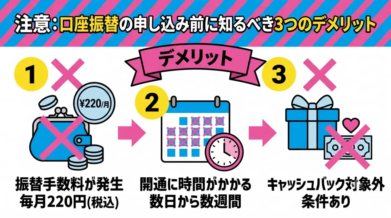 口座振替の申し込み前に知るべき3つのデメリット