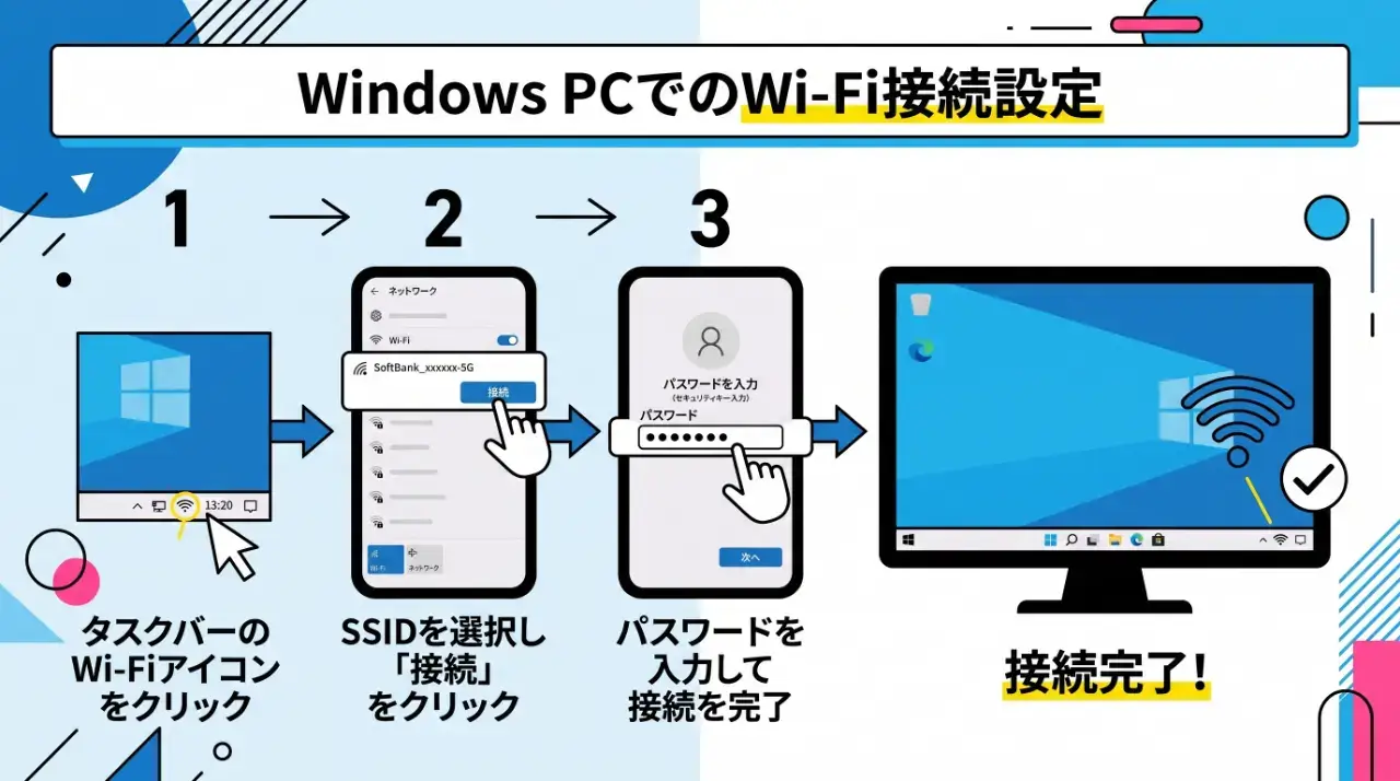 Windows PCでのWi-Fi接続設定