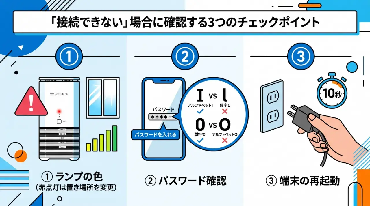 設定しても繋がらない時に確認すべき3つのポイント