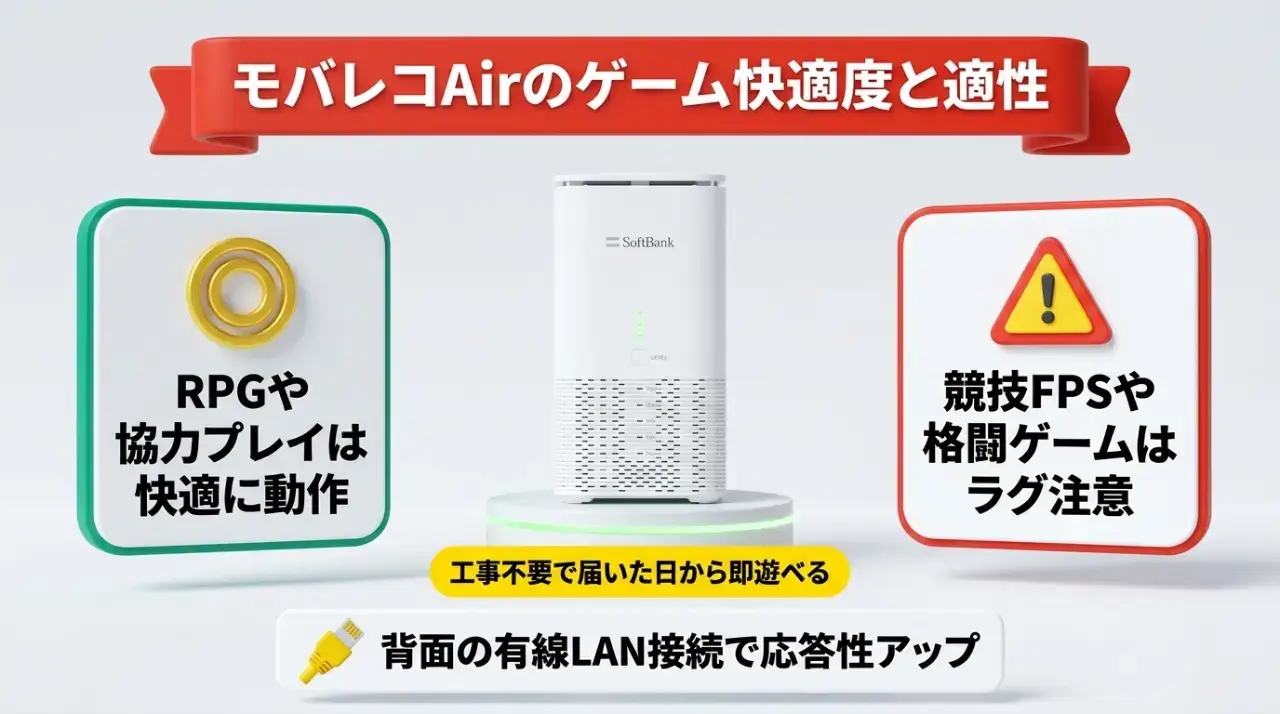 【結論】モバレコAirでゲームは遊べる？快適度と向くゲーム