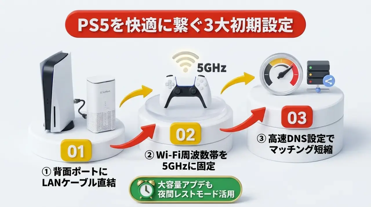 PlayStation 5をモバレコAirに繋ぐ設定手順