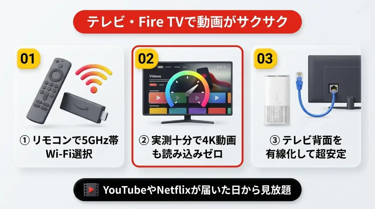 スマートテレビや動画配信端末をモバレコAirに繋ぐ手順