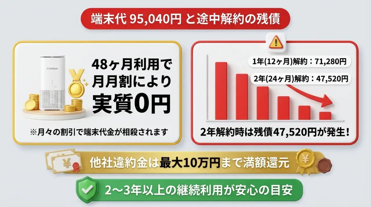 最新端末Airターミナル6の料金仕様と途中解約の残債リスク