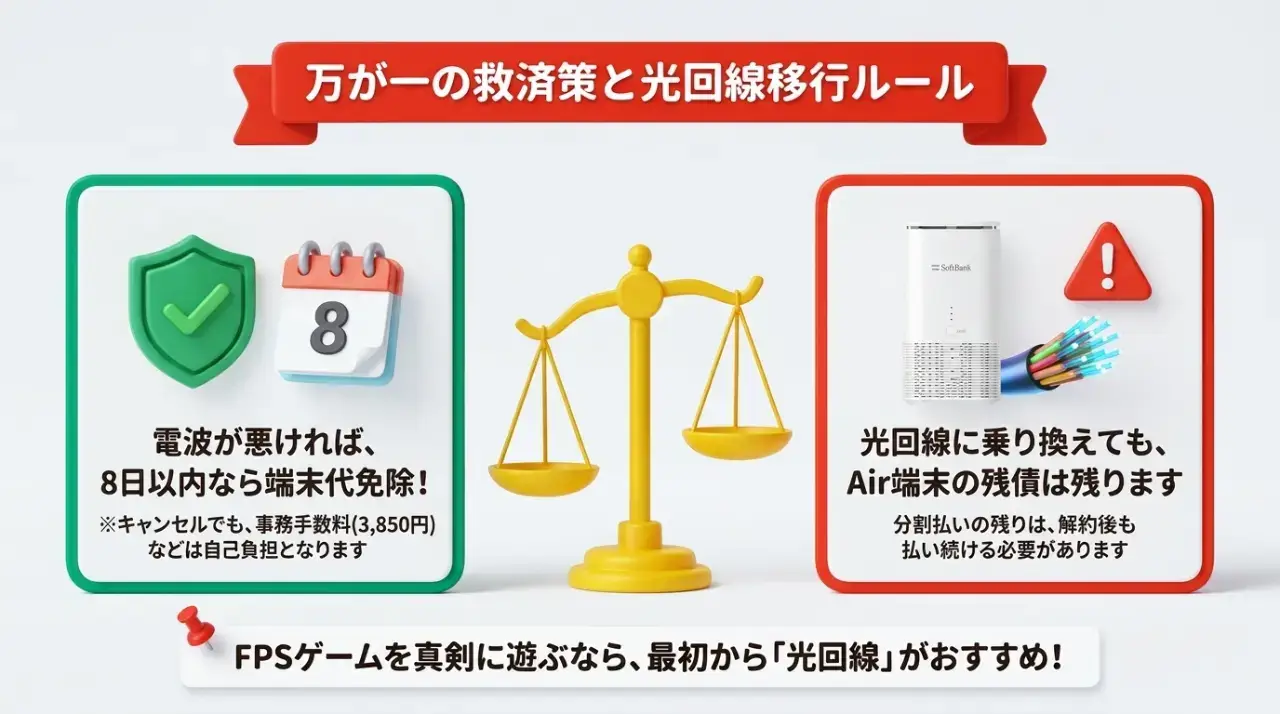 ゲームに満足できない時の注意点 ▶ 8日以内解除と光回線移行の真実