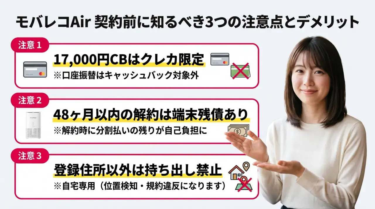 契約前に知るべきモバレコAirの注意点とデメリットの真相
