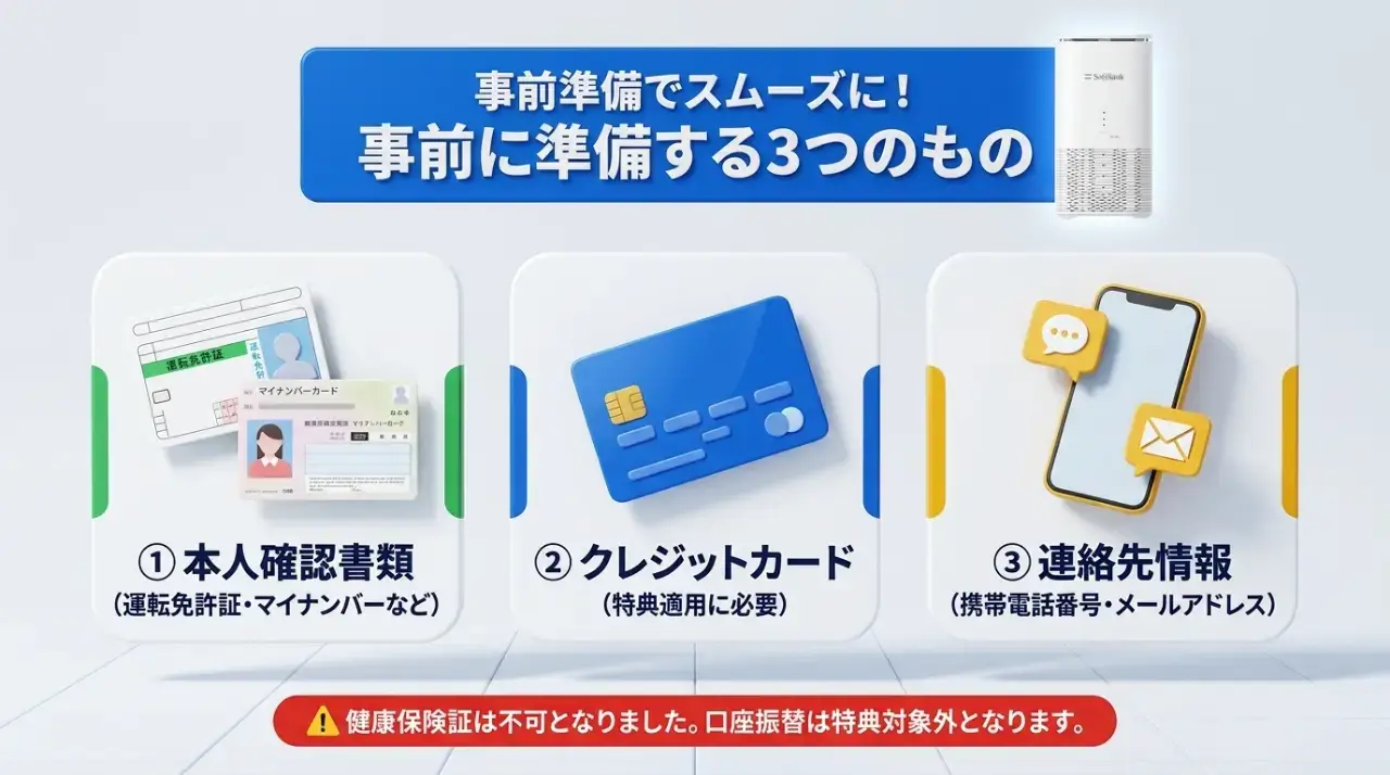 モバレコAirのWeb申し込み前に手元へ用意すべき3つのもの