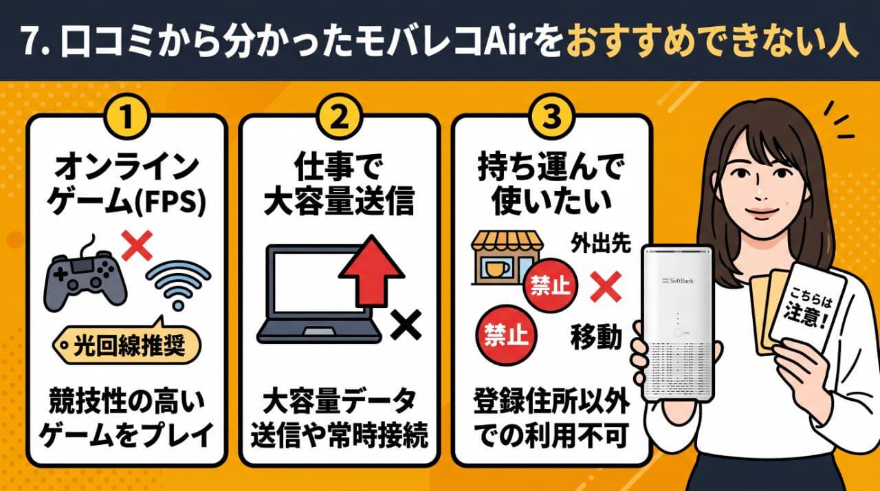 口コミから分かったモバレコAirをおすすめできない人