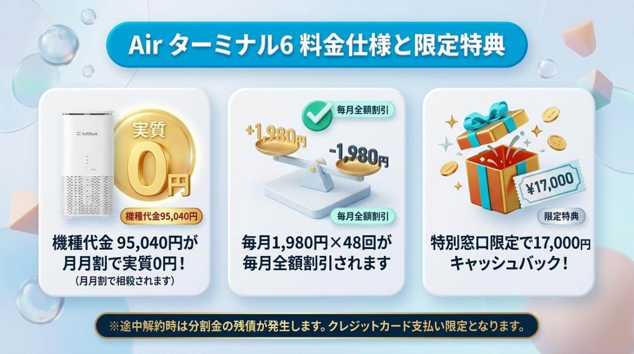 契約前に確認したいAirターミナル6の料金仕様と限定特典