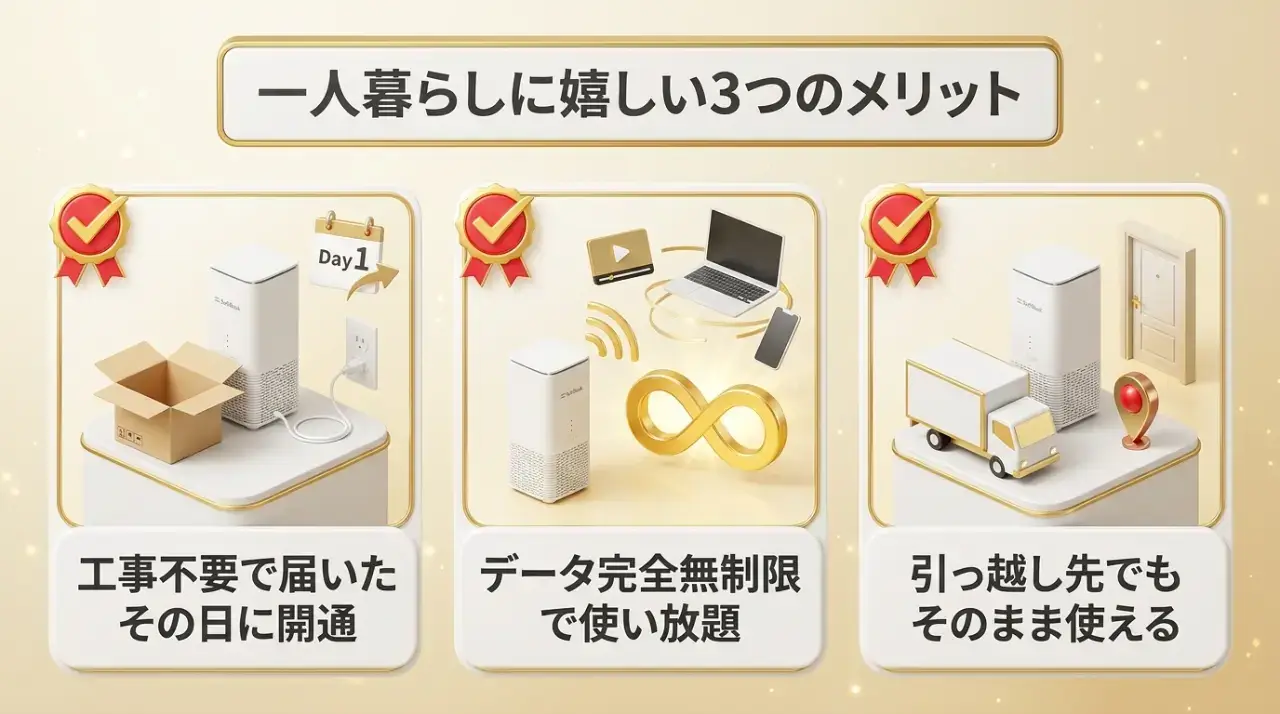 一人暮らしでコンセントに挿すだけWi-Fiを使う4つのメリット
