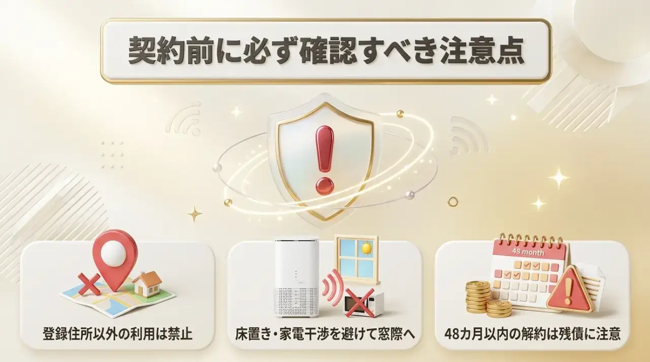 契約前に確認！コンセントに挿すだけWi-Fiの4つの注意点