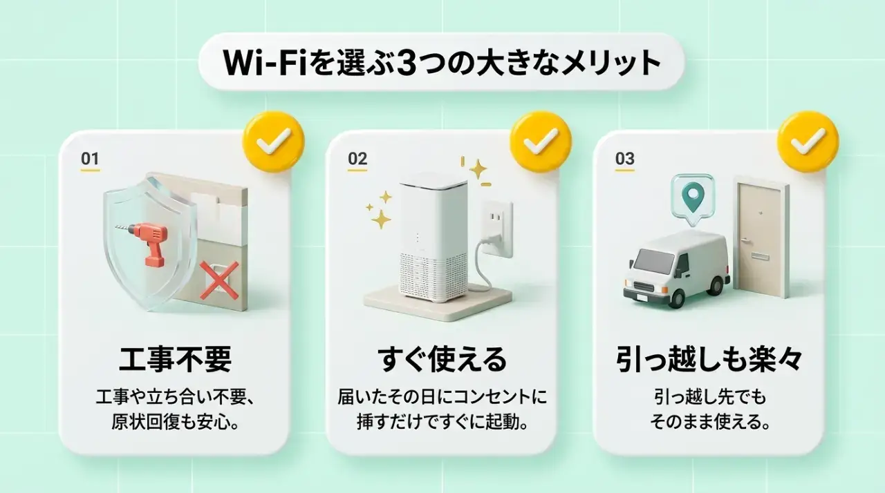 置くだけWi-Fiを導入する5つのメリット