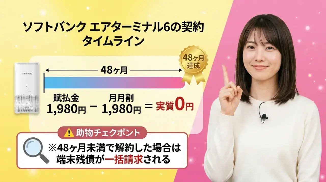 契約前の注意点!最新Airターミナル6の料金と残債